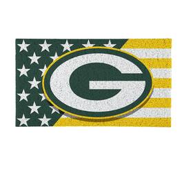 Evergreen Enterprises - Green Bay Packers 16" x 28" Stars & Stripes Patriotic Turf Mat - Multicolor