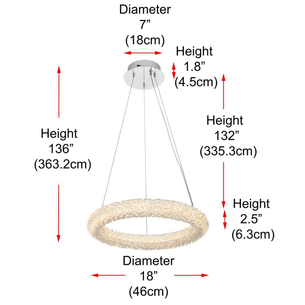 Elegant Lighting - Bowen 18 inch Adjustable LED Chandelier - Chrome price history on PriceWatchPro