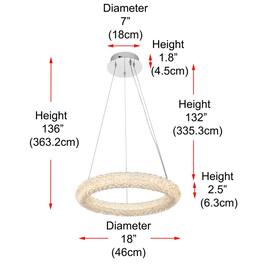 Elegant Lighting - Bowen 18 inch Adjustable LED Chandelier - Chrome