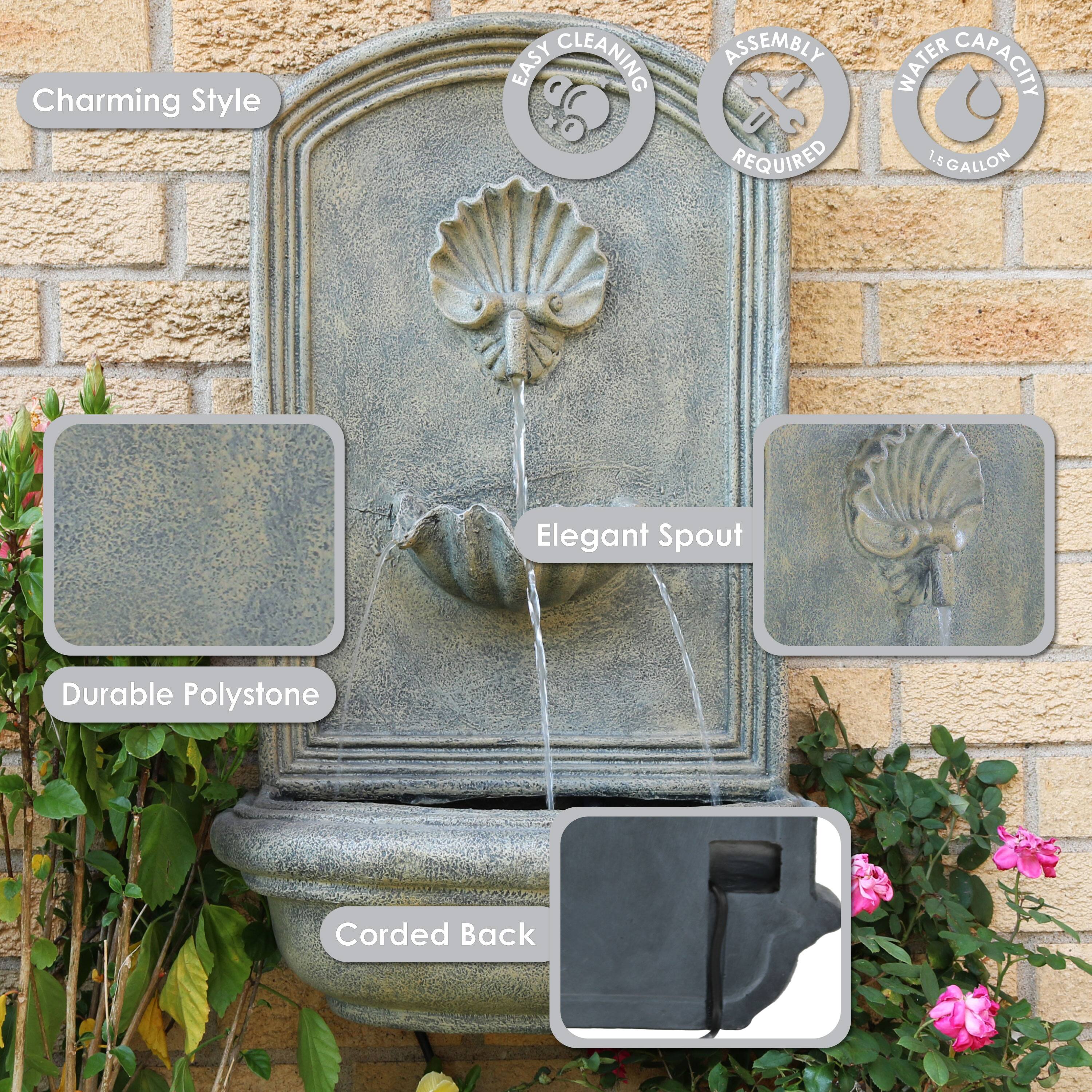 - Charming Style
- Easy Cleaning
- Assembly Required
- Water Capacity: 1.5 Gallon
- Elegant Spout
- Durable Polystone
- Corded Back