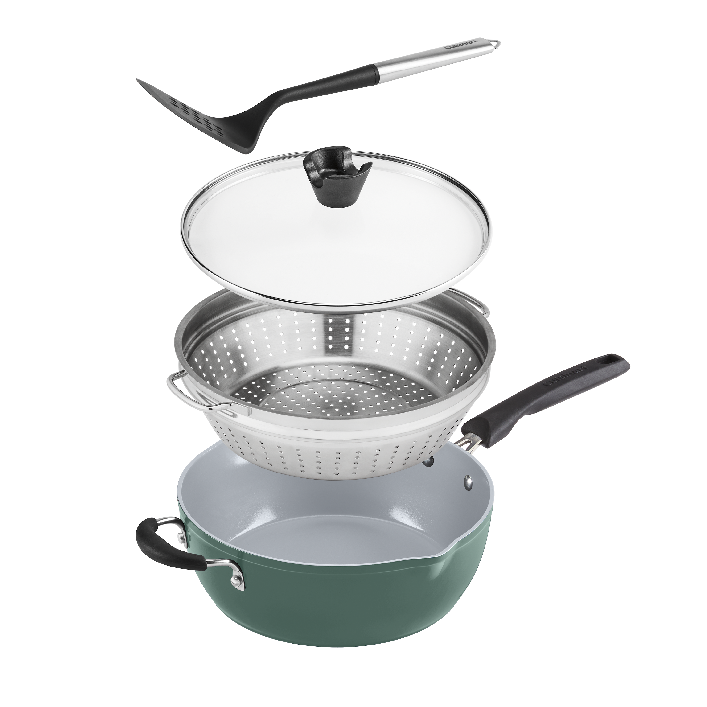 Alt View 12. Cuisinart - Preferred Pan 4-Pc Set - Sensible Sage Green.