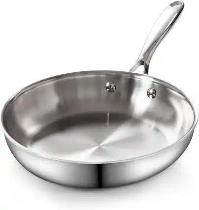Front. Cooks Standard - MultiPly Clad 12'' S/S Frying Pan, Everyday Wok Stir Fry Pan Skillet, Stay Cool Handle, Induction,Dishwasher Oven Safe - silver.