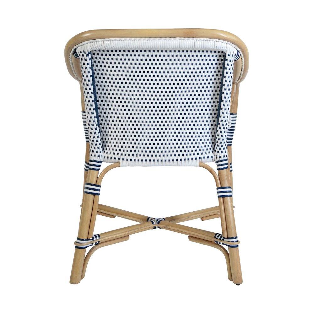 Left. Butler Specialty - Portofino 18.75 in. Seat Height Rattan Arm Chair - White And Navy.