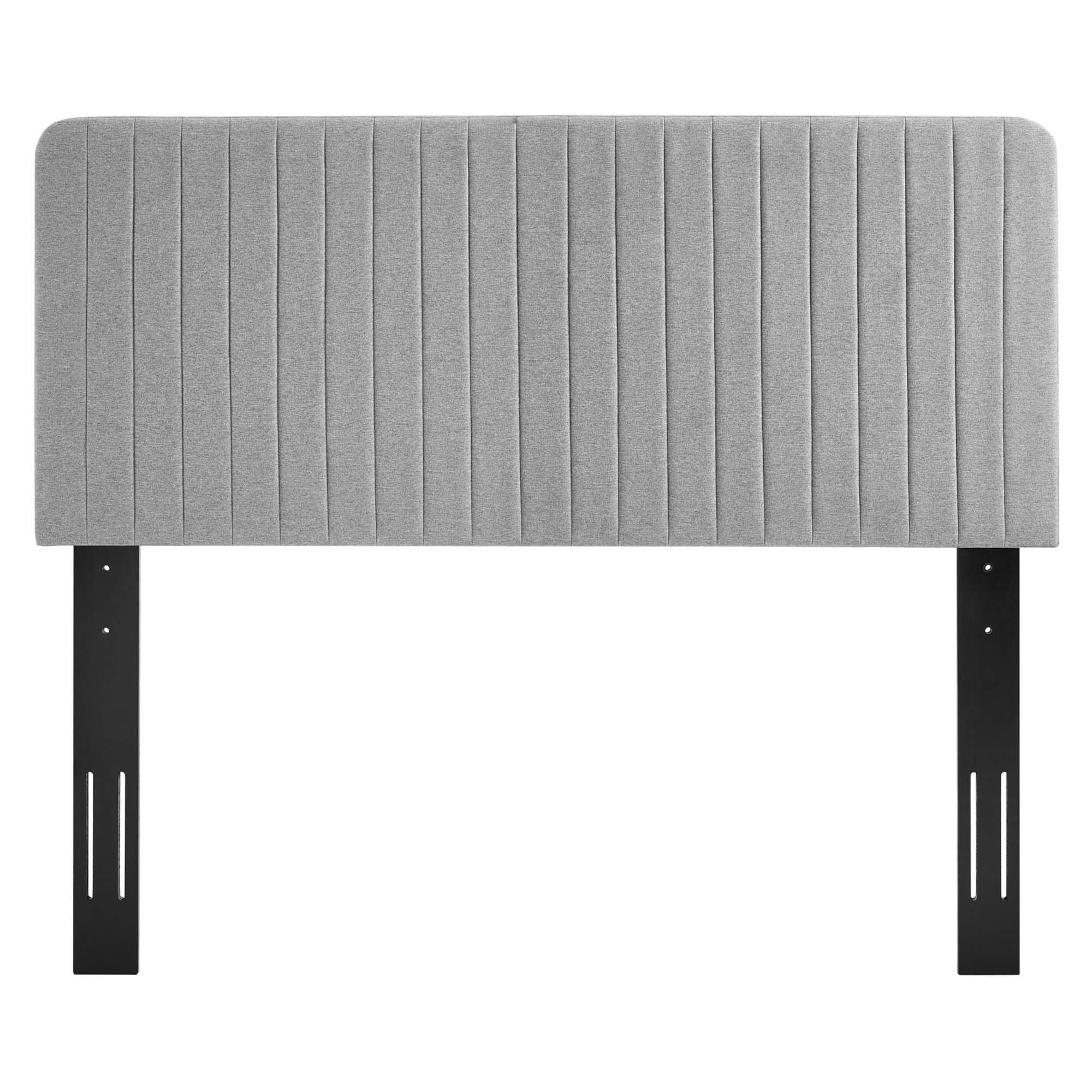 Alt View 1. Modway - Milenna Channel Tufted Upholstered Fabric King/California King Headboard by Modway - Gray.