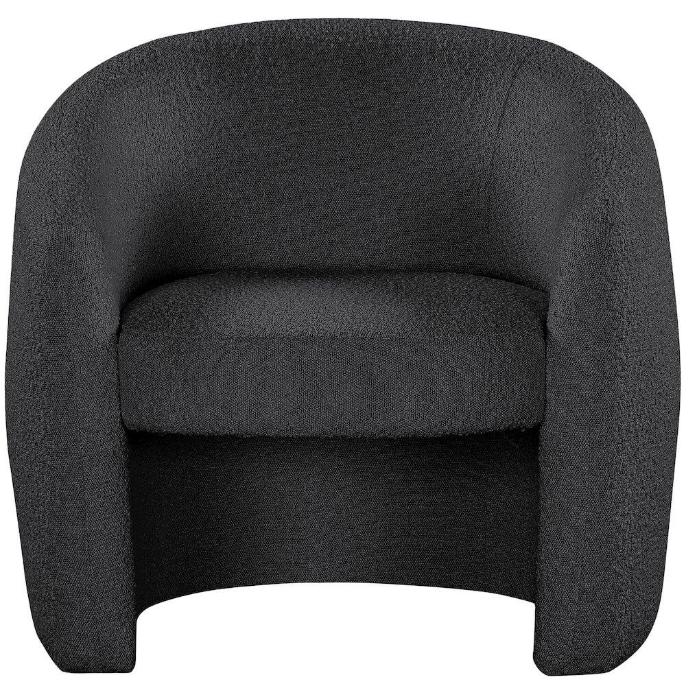 Alt View 2. Meridian Furniture - Acadia Black Boucle Fabric Accent Chair - Black.