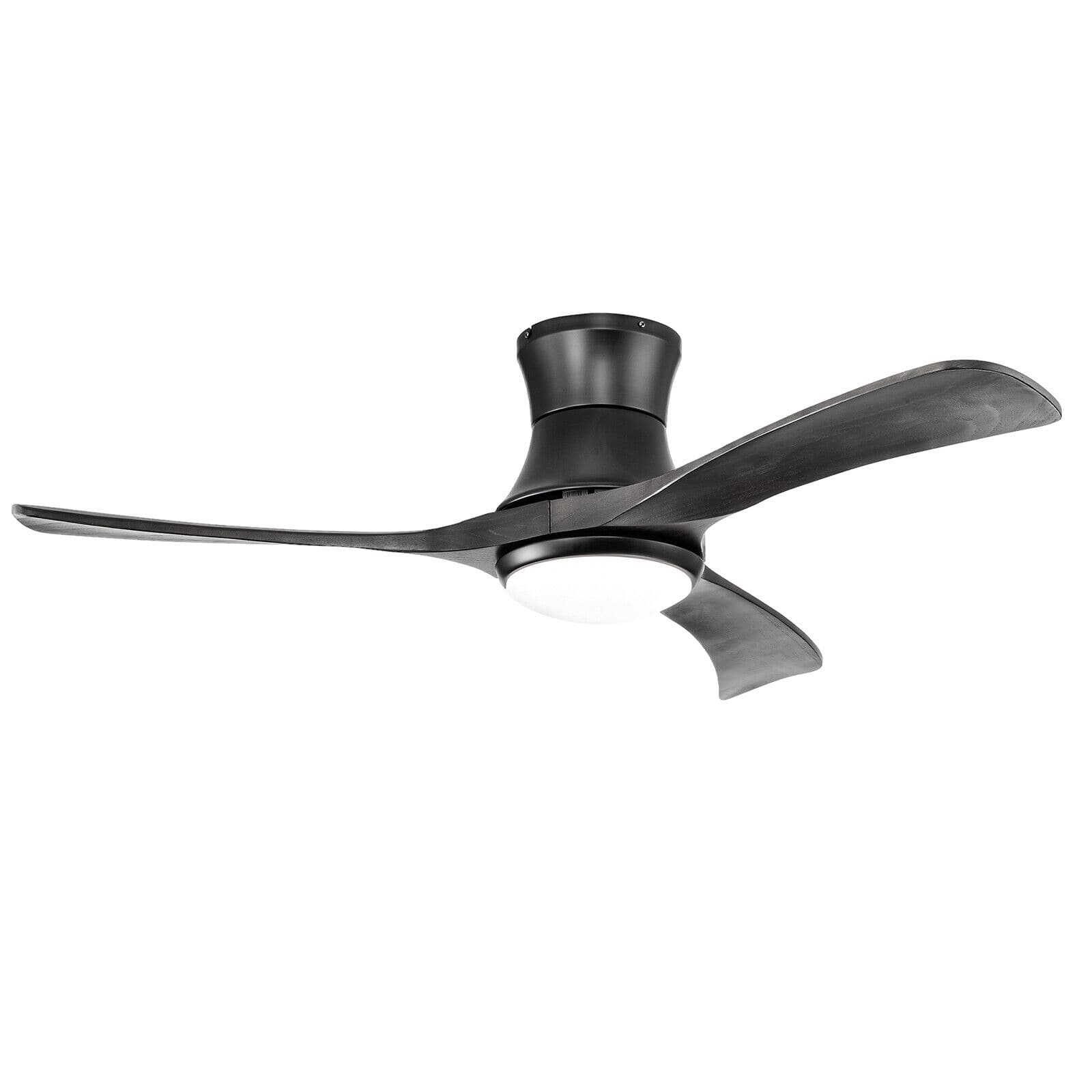 SKONYON - 52 Inch Ceiling Fan with LED Light Remote Control Quiet Motor and 6 Speed Settings - Black