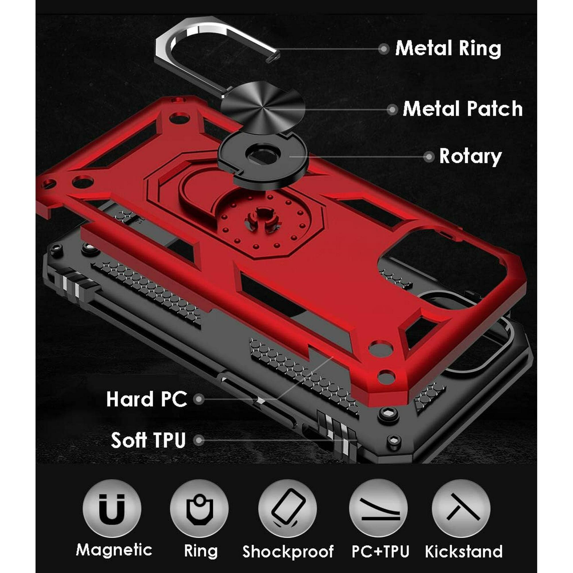 Metal Ring, Metal Patch, Rotary, Hard PC, Soft TPU, Magnetic, Ring, Shockproof, PC+TPU, Kickstand