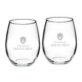 Jardine - Mount Olive Trojans 21oz. Two-Piece Stemless Wine Glass Set - Multicolor