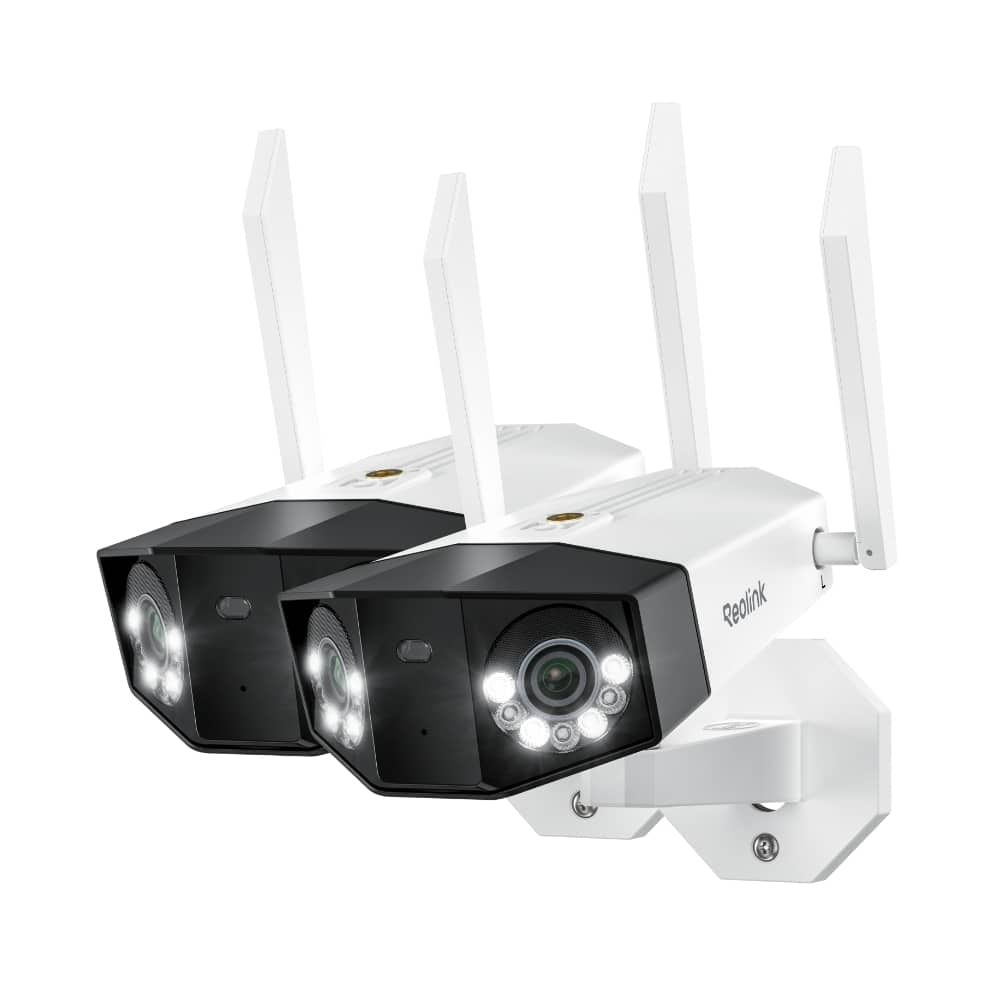 Front. Reolink - Reolink 2Pcs Duo 3 WiFi 16MP 180° Dual-Lens Security Camera Real-Time Alerts Motion Track Smart Detection 24/7 Recording - White.