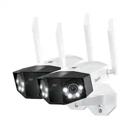 Reolink - 2Pcs Duo 3 WiFi 16MP 180° Dual-Lens Security Camera Real-Time Alerts Motion Track Smart Detection 24/7 Recording - White