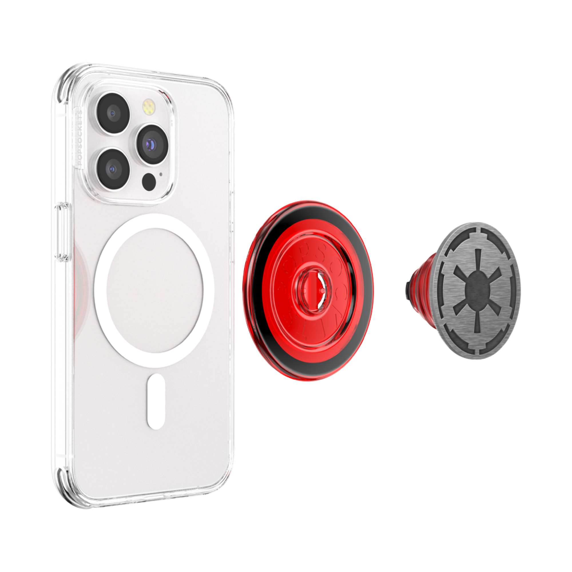 Left. PopSockets - MagSafe PopGrip Universal Magnetic Grip & Stand with Adapter Ring for Cell Phones - Star Wars -Long Live-Empire.