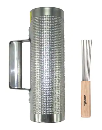 Front. Tycoon Percussion - Small Merengue Guiro, Made of Durable Stainless Steel, Scraper Included.