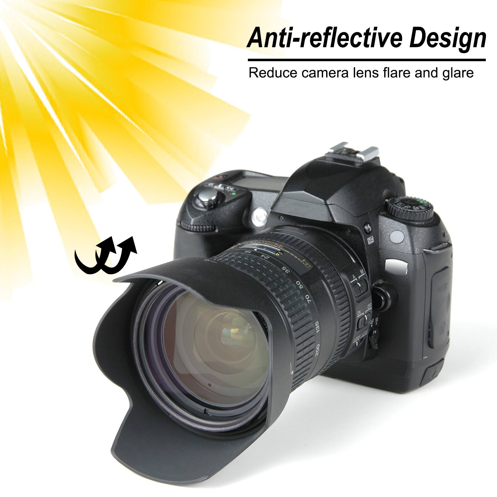 Anti-reflective Design  
Reduce camera lens flare and glare