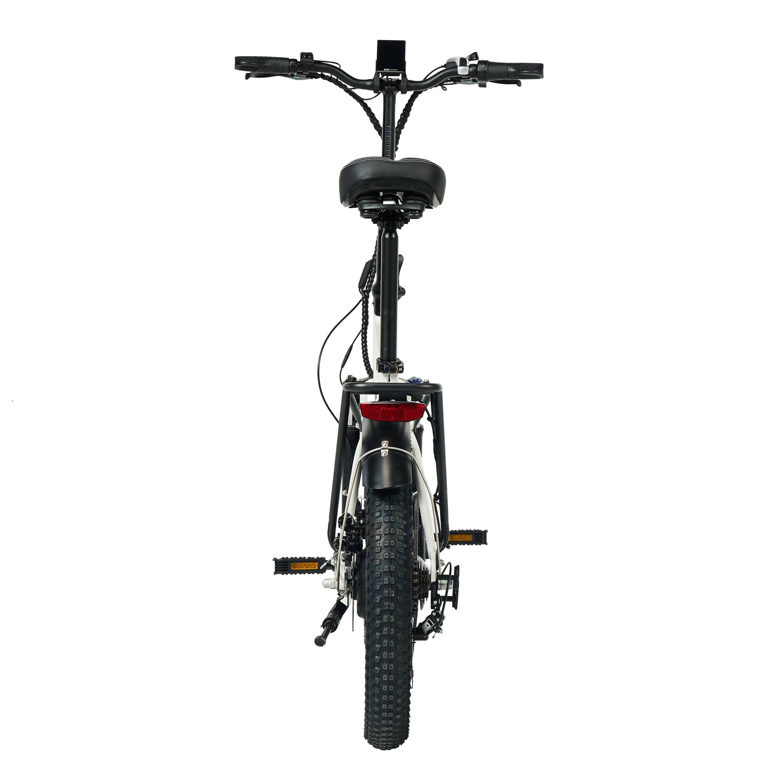 Alt View 4. GoPowerBike - GoPowerBike GoExpress V2 Folding Electric Bike 20mph Max Speed & 750W Motor | UL2849 Certified | White - White.