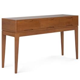 Simpli Home - Harper 54 inch Wide Solid Wood Console Sofa Table - Teak Brown
