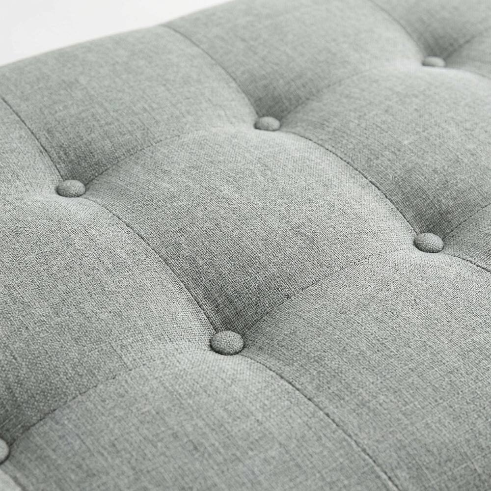 Back. FurniFact - Upholstered Fabric King Headboard with Elegant Design and Sturdy Frame - Gray.