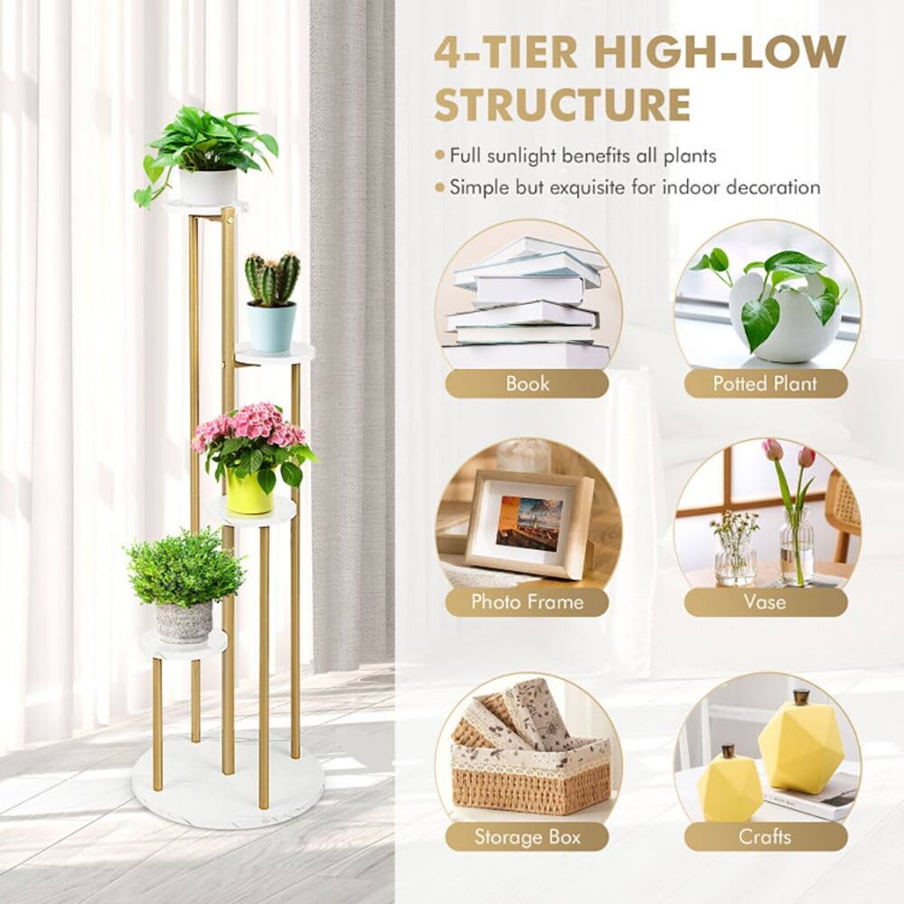 4-TIER HIGH-LOW STRUCTURE

- Full sunlight benefits all plants
- Simple but exquisite for indoor decoration

Book  
Potted Plant  
Photo Frame  
Vase  
Storage Box  
Crafts