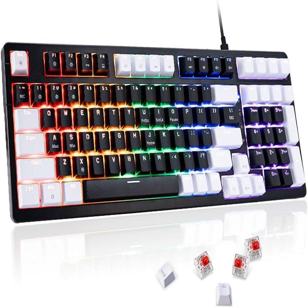 MOSZAR LLC Mechanical Gaming Keyboard, Full Key Compact Wired RGB