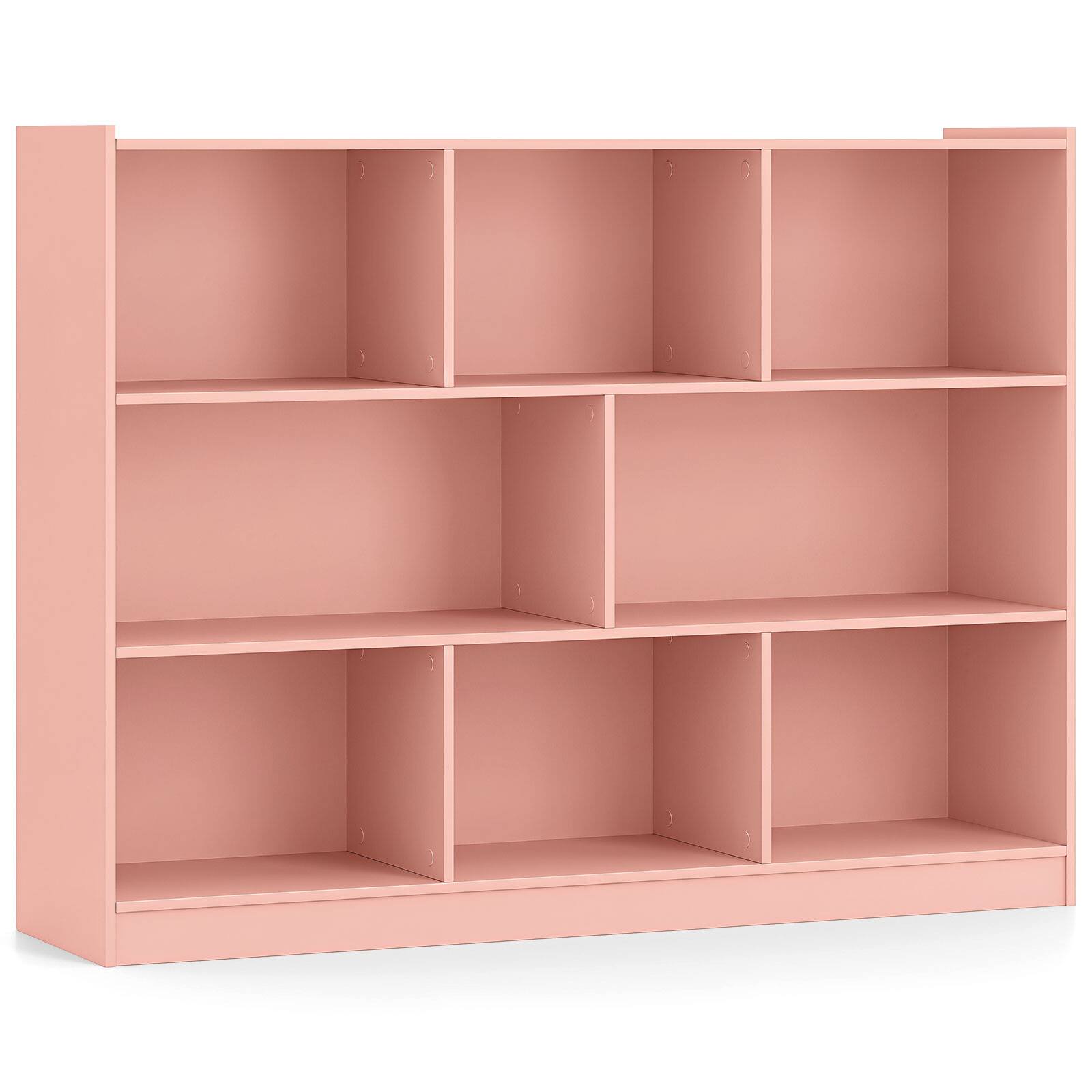 Alt View 9. Costway - Costway 8 Cube 3-Tier Open Wooden Bookshelf Toy Storage Organizer with Anti-toppling Kits - Pink.