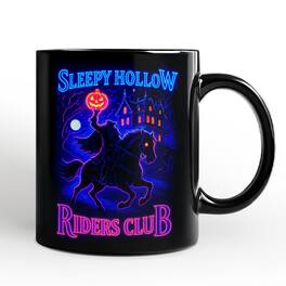 OrnamentallyYou - Sleepy Hollow Headless Horseman Mug, Neon Effect Halloween Gift - Black