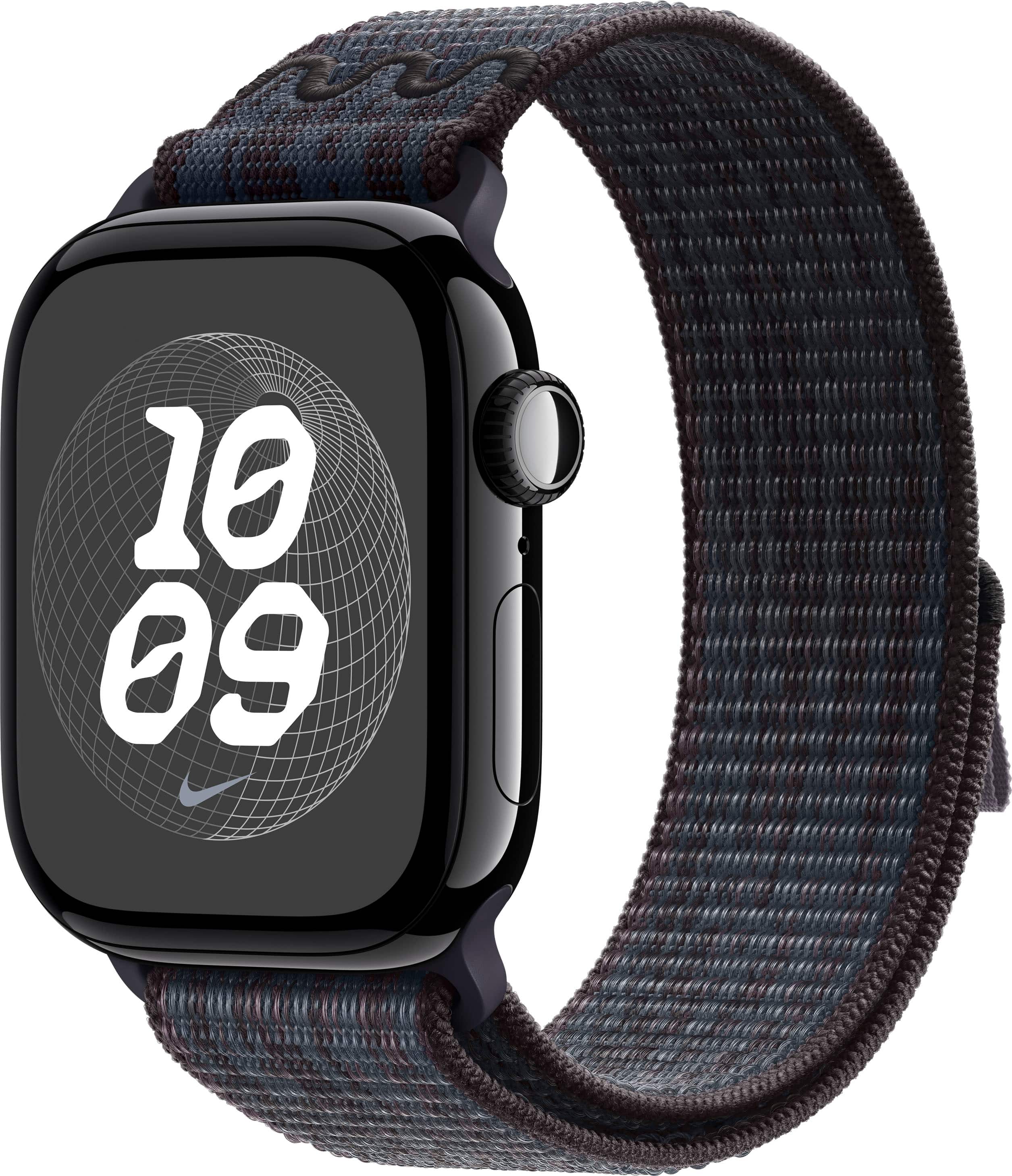 Alt View 11. Apple - 42mm Black/Blue Nike Sport Loop - Black/Blue.