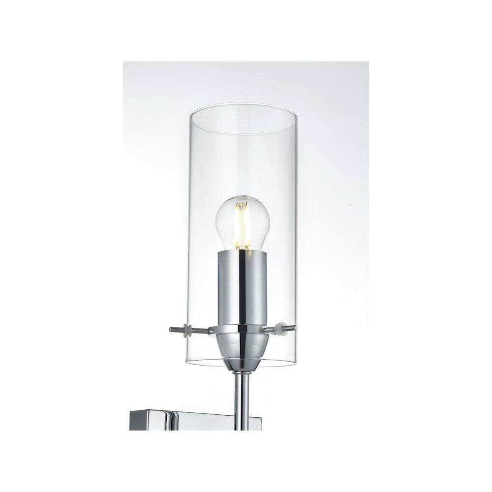 Alt View 2. Living District - Elsreth 4.5 Inch Wall Sconce Clear Shade in Chrome - Chrome And Clear.