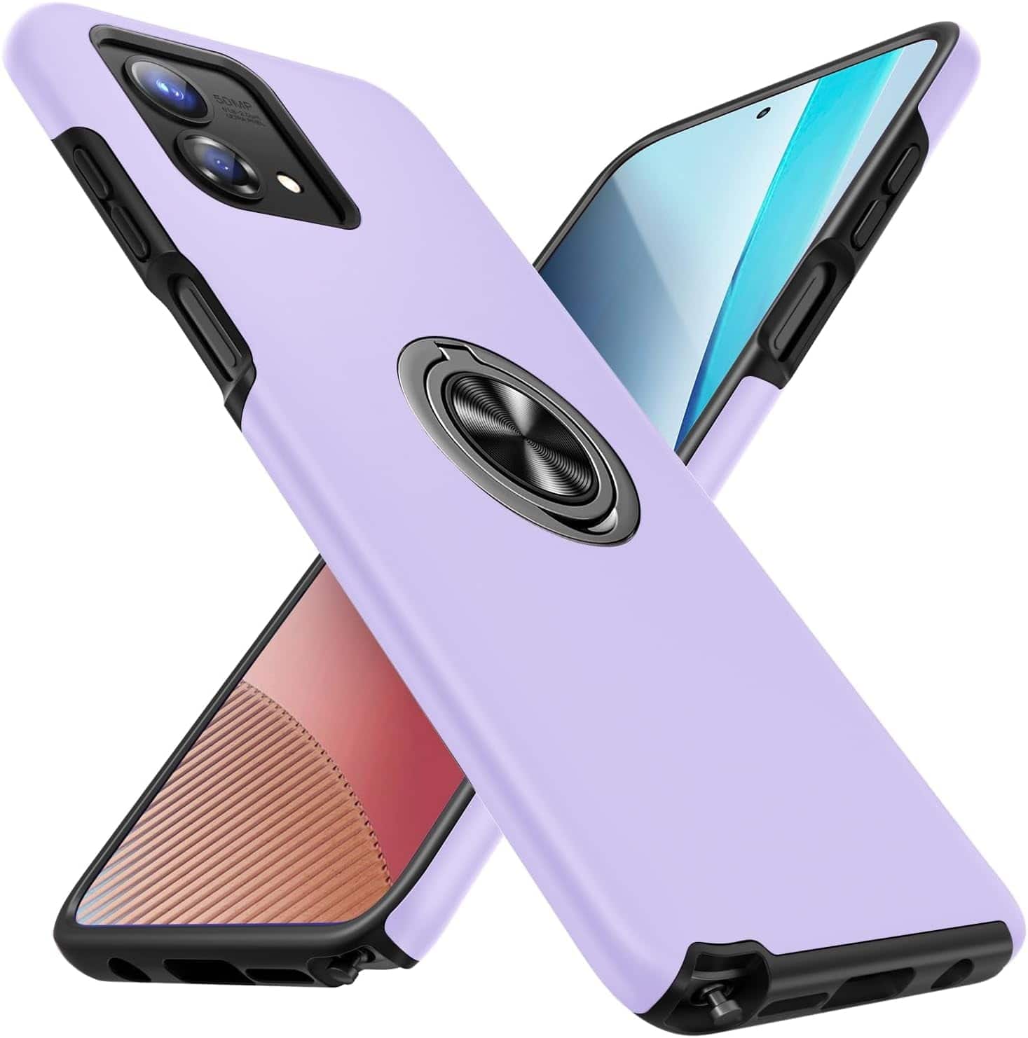 Entronix - Protective Case for Motorola G Power 2024 - 360° Kickstand & Magnetic Grip - Purple