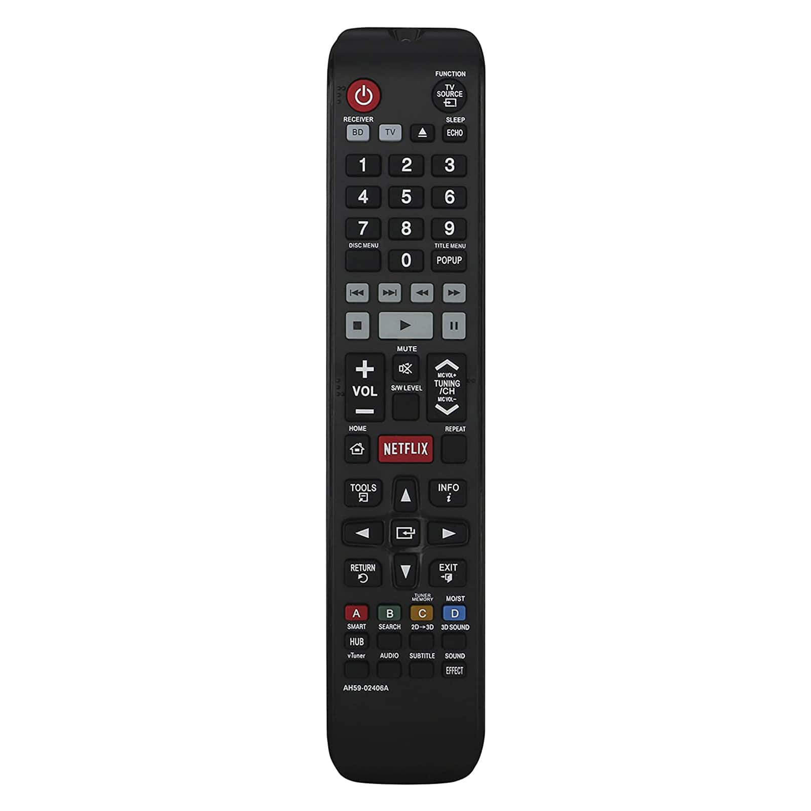 VINABTY - New AH59-02406A Replaced Remote Fits for Samsung Blu-ray HTE4500 HT-E4500 HTE5400 HT-E5400 HT-E5400/ZA HTE5400SAM - Black