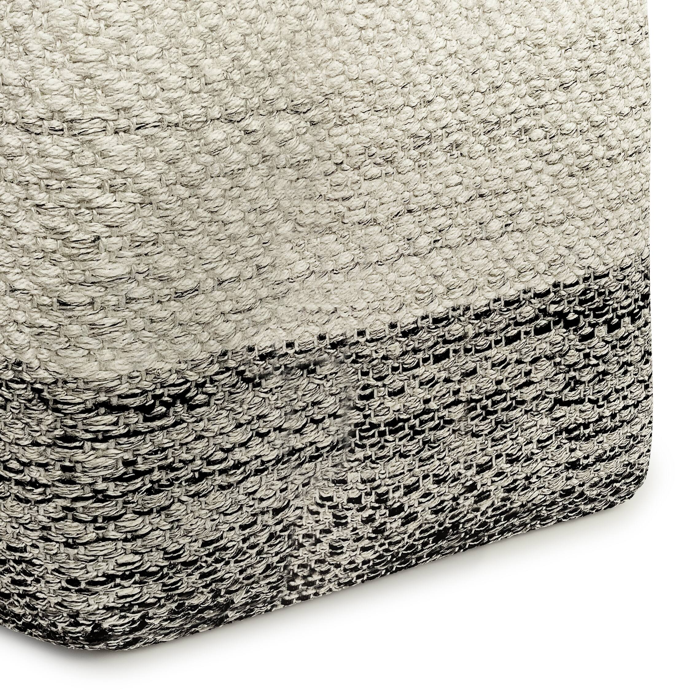 Alt View 14. Simpli Home - Macie Square Woven Pouf - Grey and White.