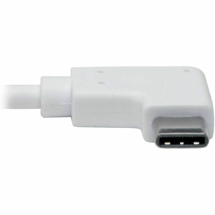Alt View 4. Tripp Lite - Eaton Tripp Lite Series USB-C to Gigabit Network Adapter with Right Angle USB-C, Thunderbolt 3 Compatibility - White - White.