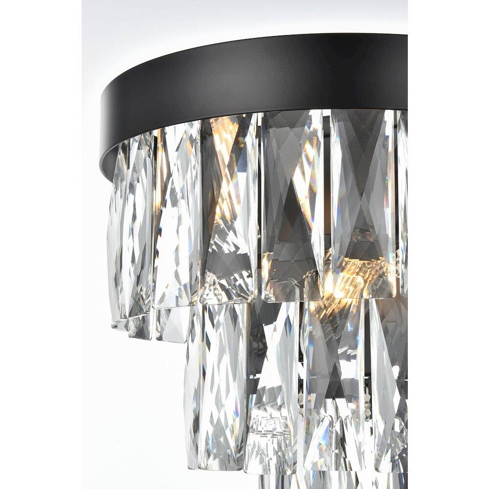 Alt View 1. Elegant Lighting - Josephine 10 Inch Wall Sconce In Black - Black And Clear.