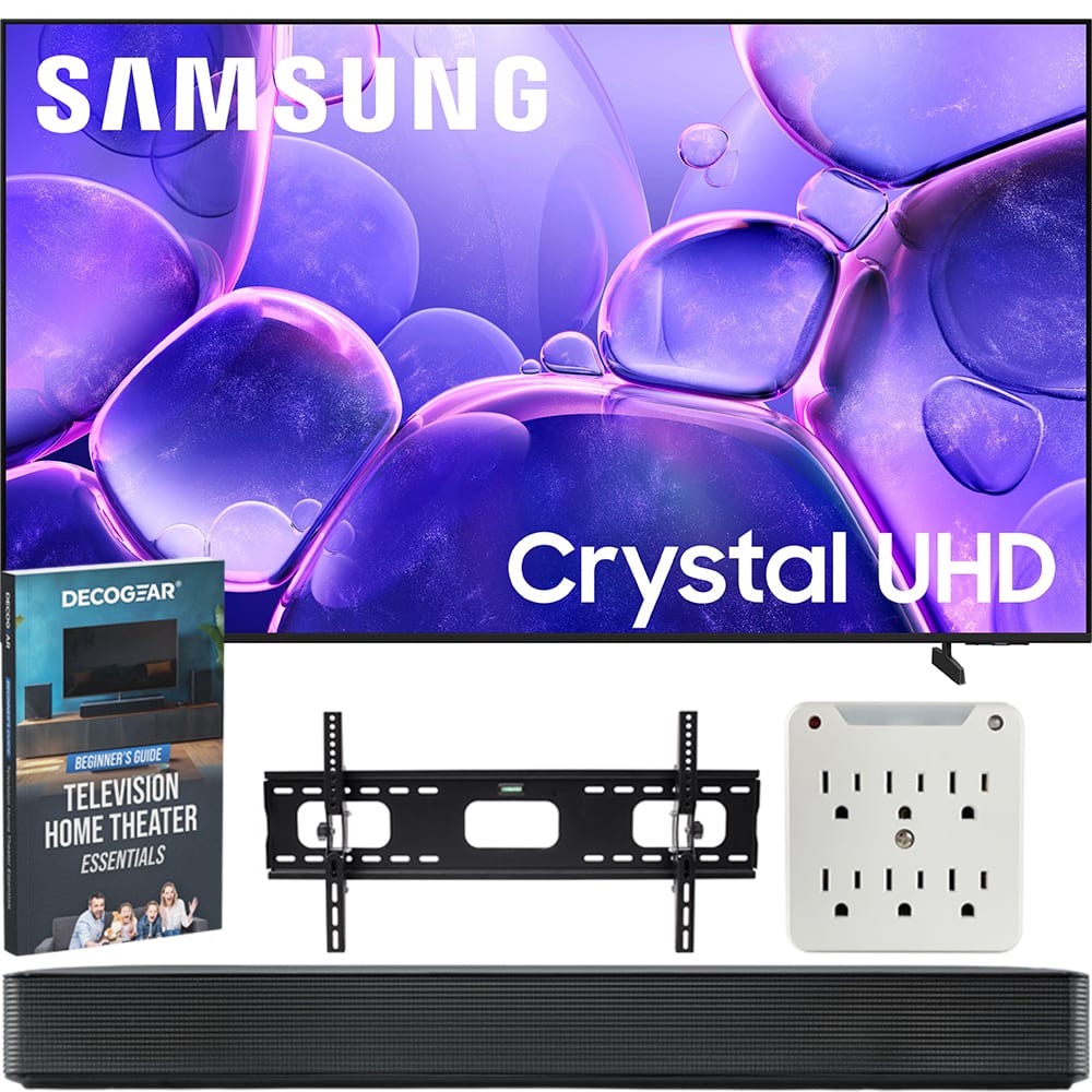 Samsung - 70" U8000F Crystal UHD 4K Smart TV (2025) Bundle w/ LG SKM1 2.0 Channel Compact BT Soundbar + Wall Mount Kit