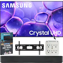 Samsung - 70" U8000F Crystal UHD 4K Smart TV (2025) Bundle w/ LG SKM1 2.0 Channel Compact BT Soundbar + Wall Mount Kit