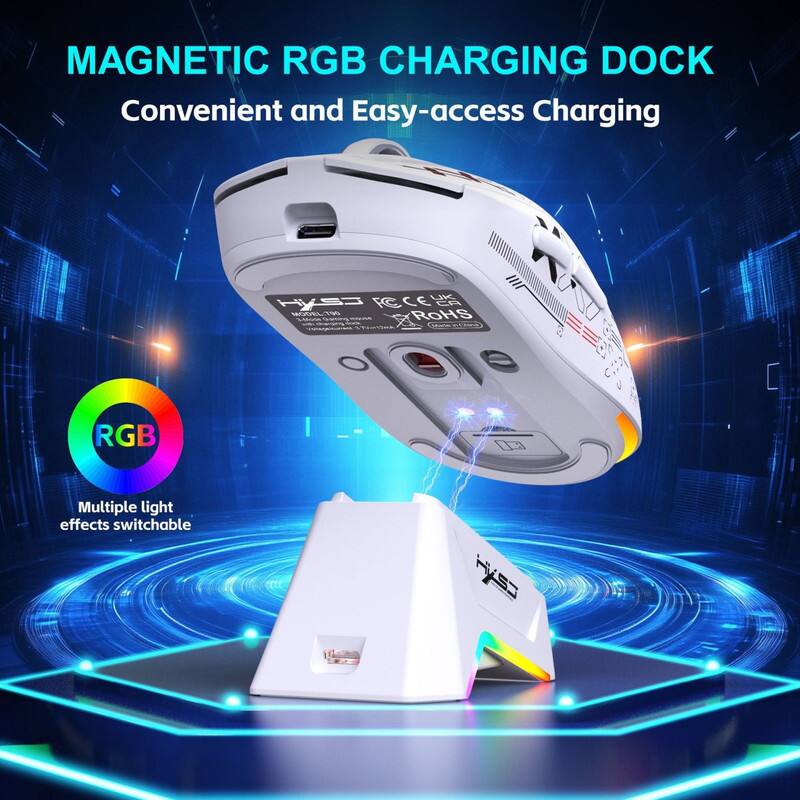 MAGNETIC RGB CHARGING DOCK  
Convenient and Easy-access Charging  

Multiple light effects switchable  

HYS3  
CE  
RoHS