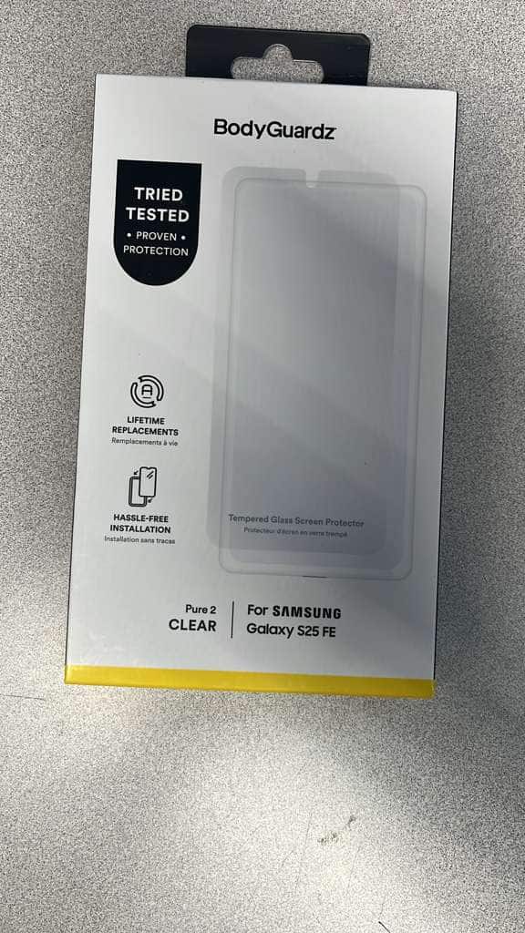 BodyGuardz - Pure 2 Tempered Glass Screen Protector for Samsung Galaxy S25 FE - Clear