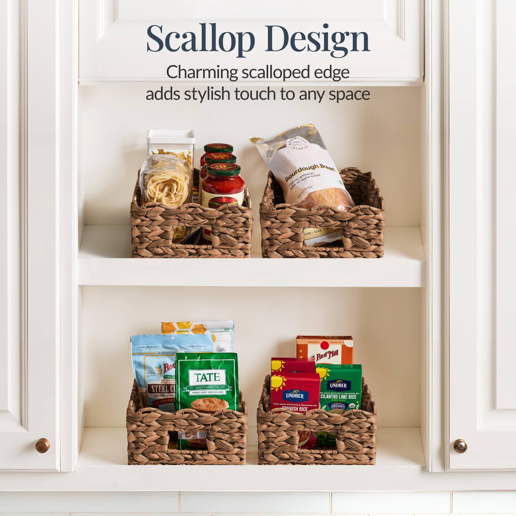 Scalloped Design  
Charming scalloped edge adds stylish touch to any space