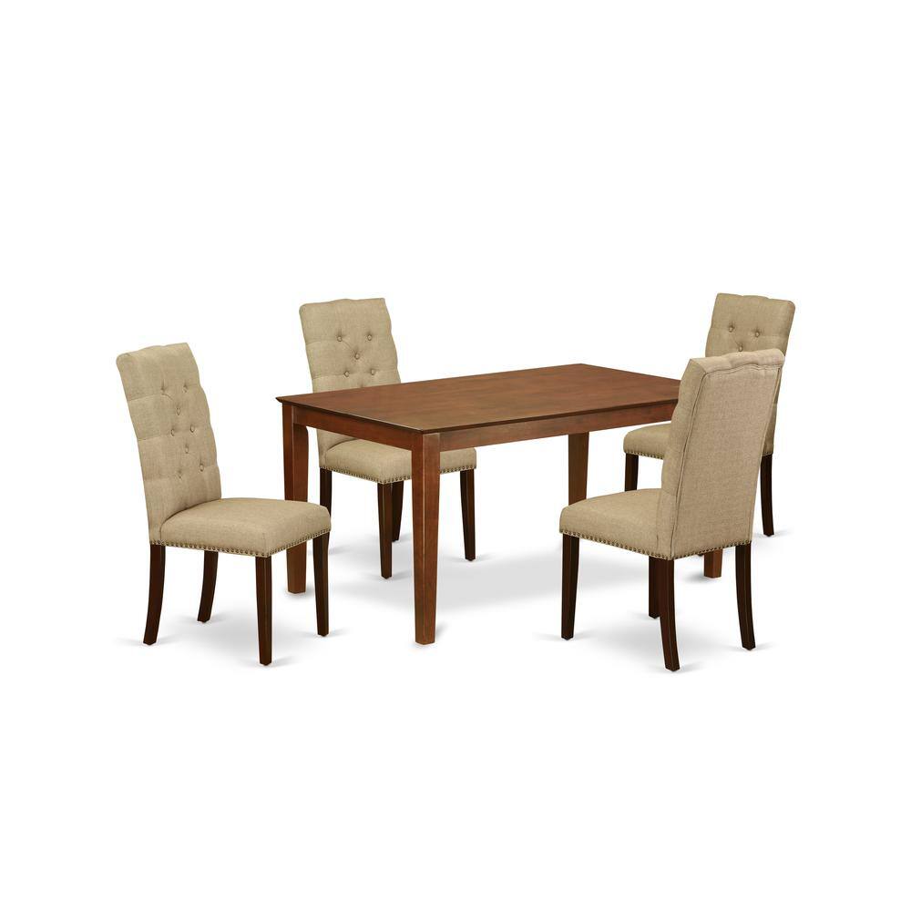 Back. East West Furniture - Dining Room Set Mahogany - Brown.