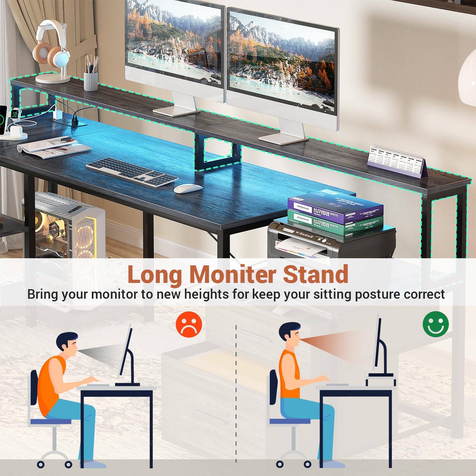 - MY - NLoN POIT 2480  
Long Monitor Stand  
Bring your monitor to new heights for keep your sitting posture correct