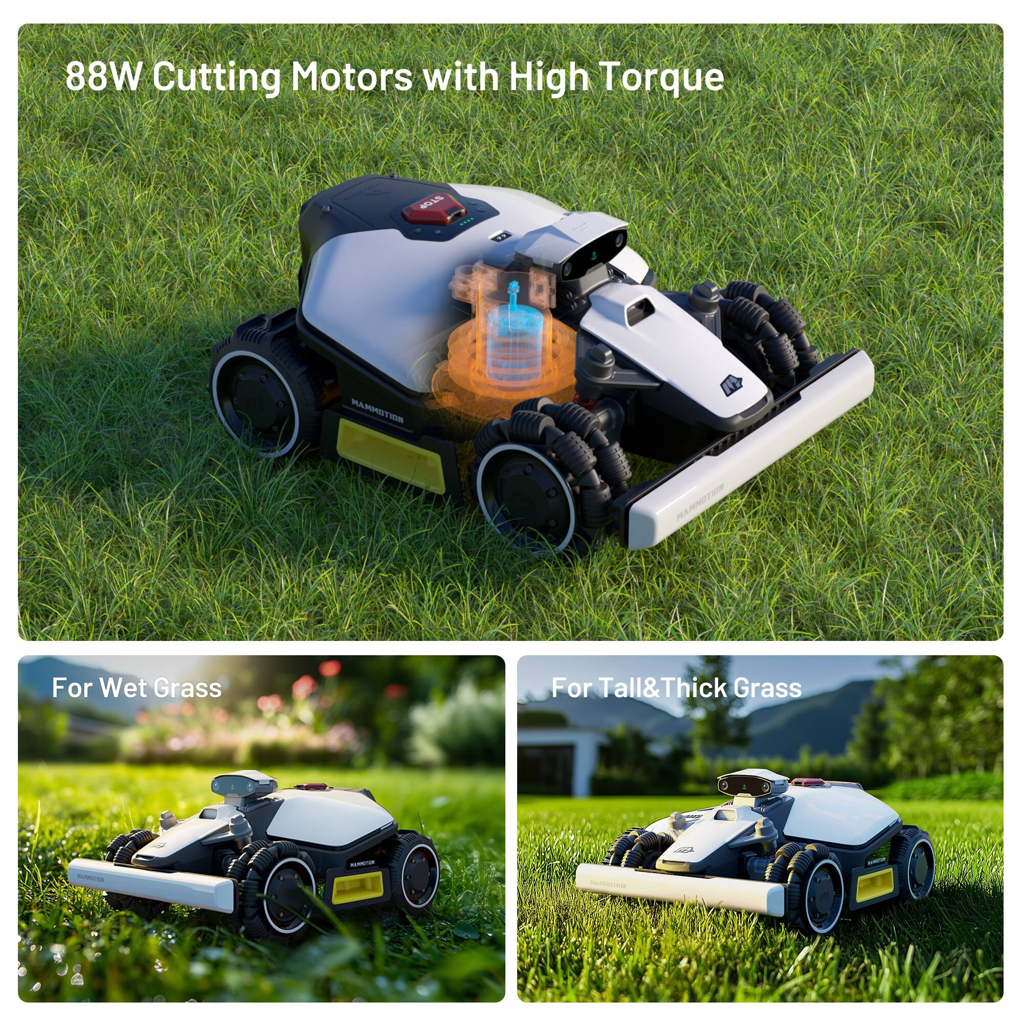 88W Cutting Motors with High Torque

For Wet Grass

For Tall & Thick Grass