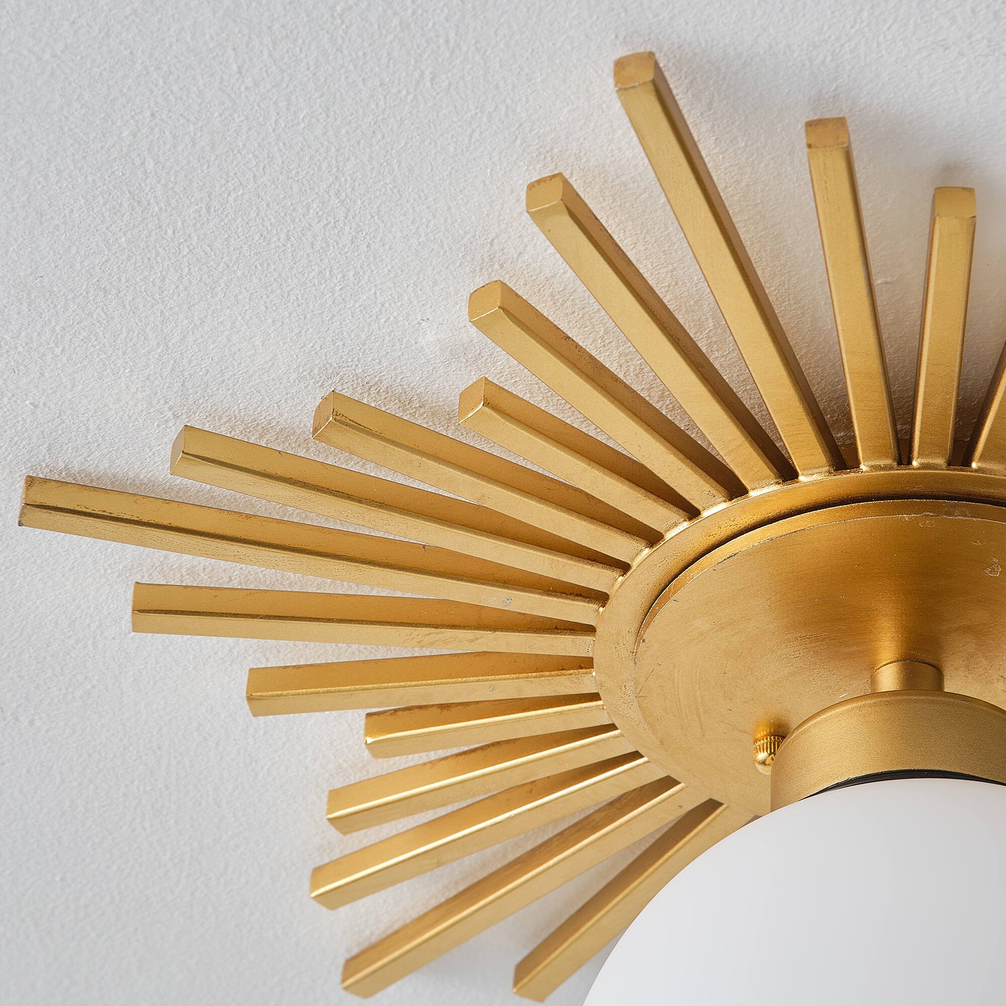 Alt View 1. Parrot Uncle - 17.7 in. 1-Light Gold Semi-Flush Mount Ceiling Light - Gold.