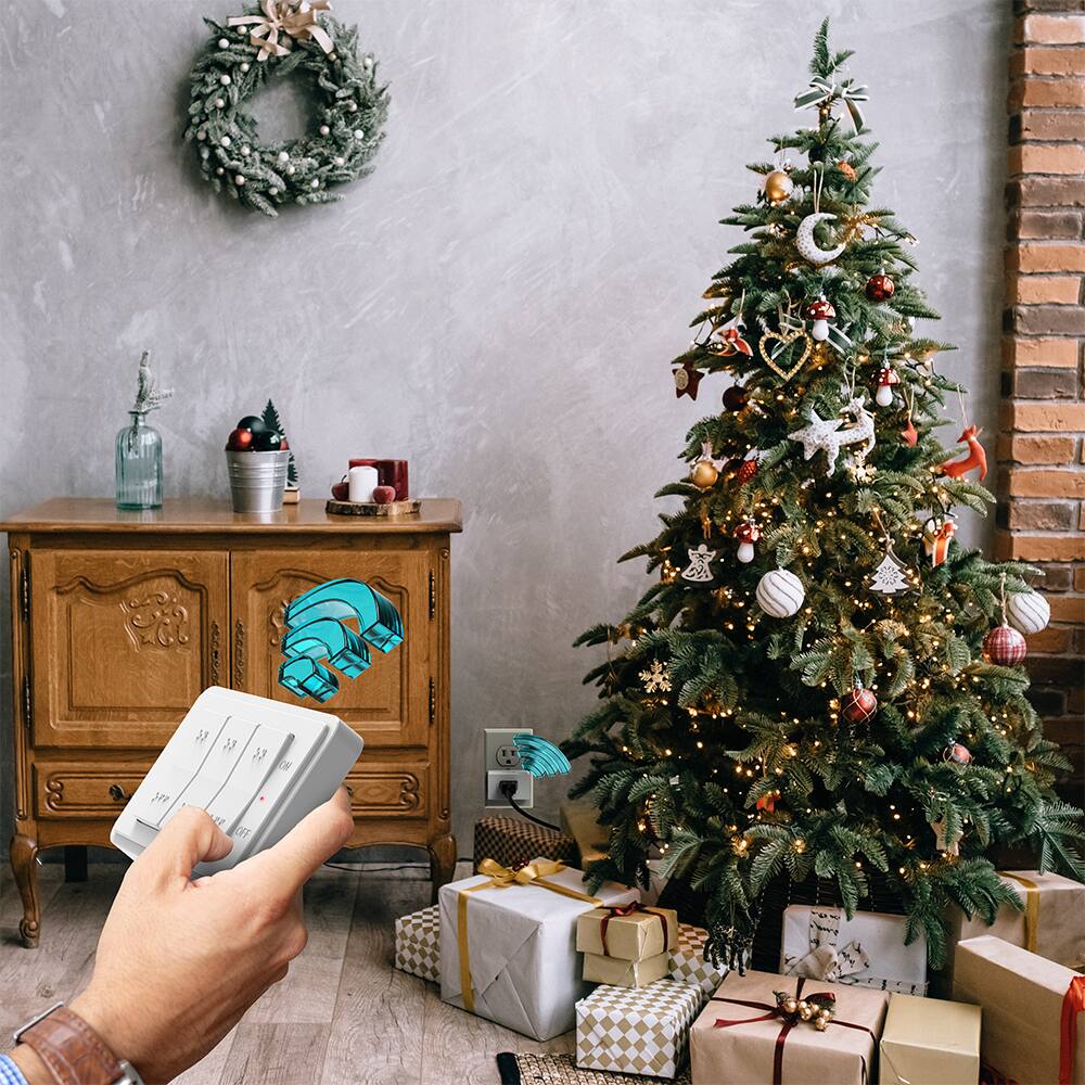 Alt View 7. Fosmon - [ETL Listed] 3x Wireless Remote Control Outlet Plug Adapter, Plug Wall Outlet with 3x On Off Switch 80FT Wireless Outlet - White.