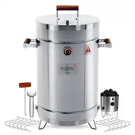 Ingrill - Charcoal Grills - Basic 25 lbs - Smoker Grill 3-in-1 for Cooking & Home BBQ - Stainless Steel