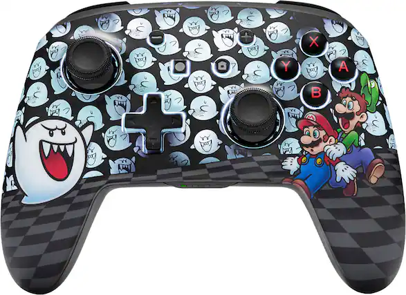 Front. PowerA - Enhanced Wireless Controller for Nintendo Switch, Nintendo Switch 2 with Lumectra - Mario Peek-A-Boo.