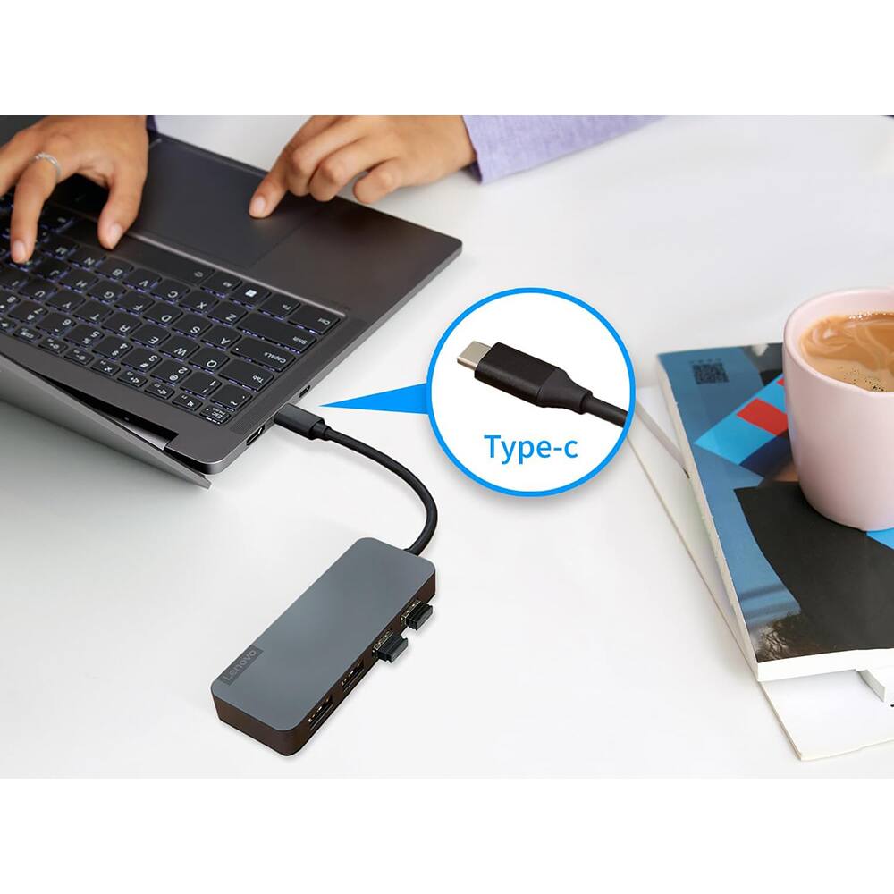 Lenovo USB C to 4 Port USB A Hub Iron Gray - Best Buy