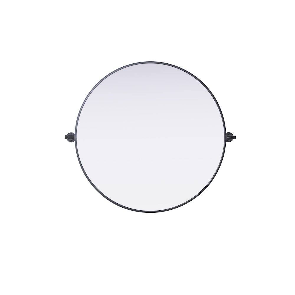 Alt View 2. Elegant Kitchen and Bath - Amoura 30X30 Pivot Mirror In Black - Black.