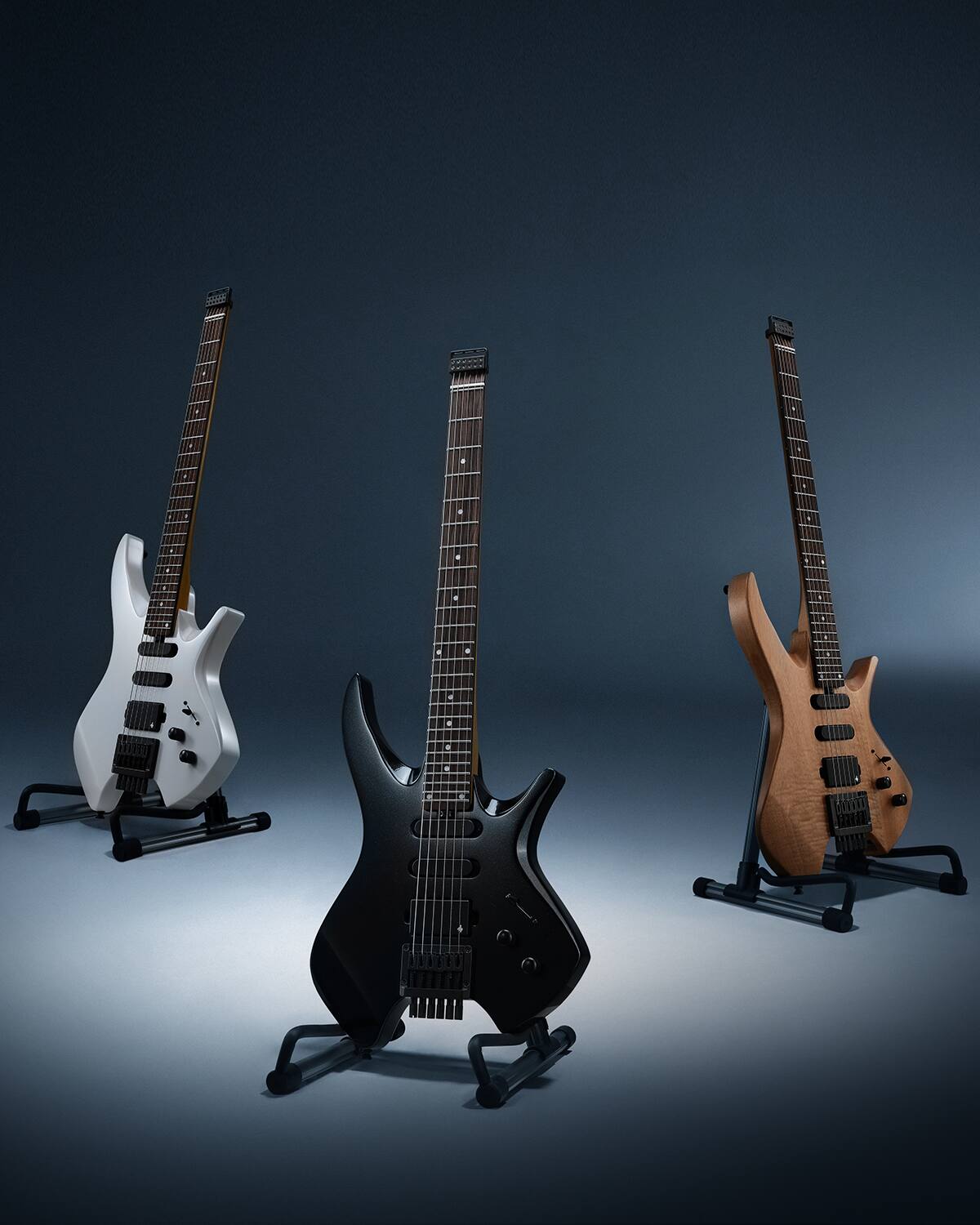 Alt View 7. Donner music - Donner HLX-500 Headless Electric Guitar White.