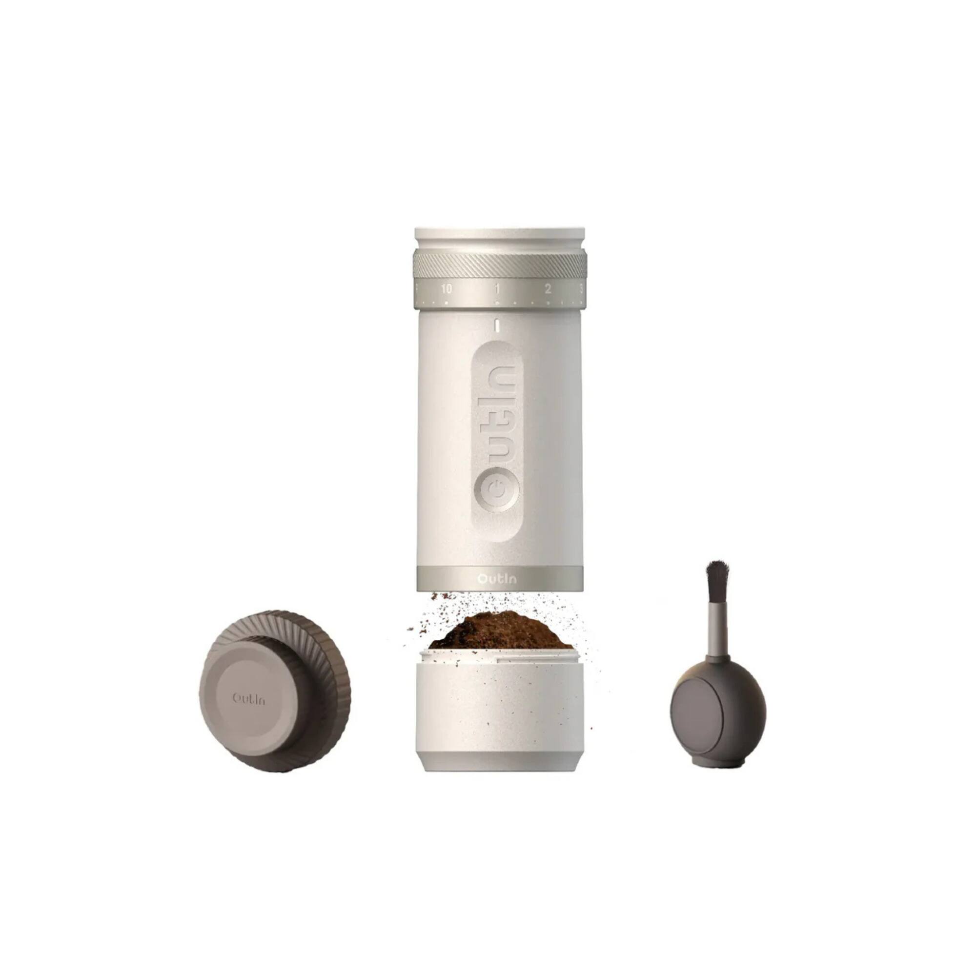 Outin - Fino Portable Electric Coffee Grinder with 28 Grind Size ( White) - Sandstone