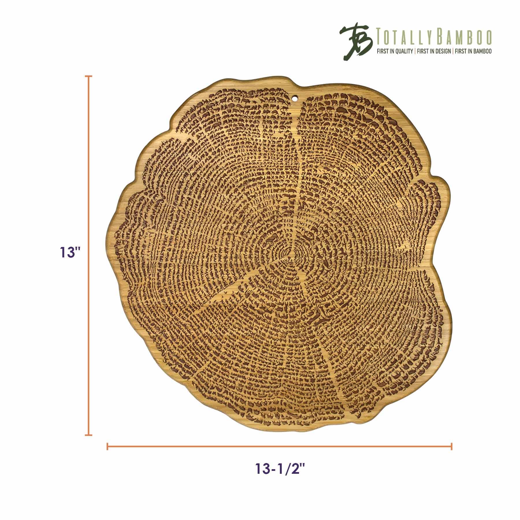 Totally Bamboo  
First in Quality | First in Design | First in Bamboo  

13"  
13-1/2"
