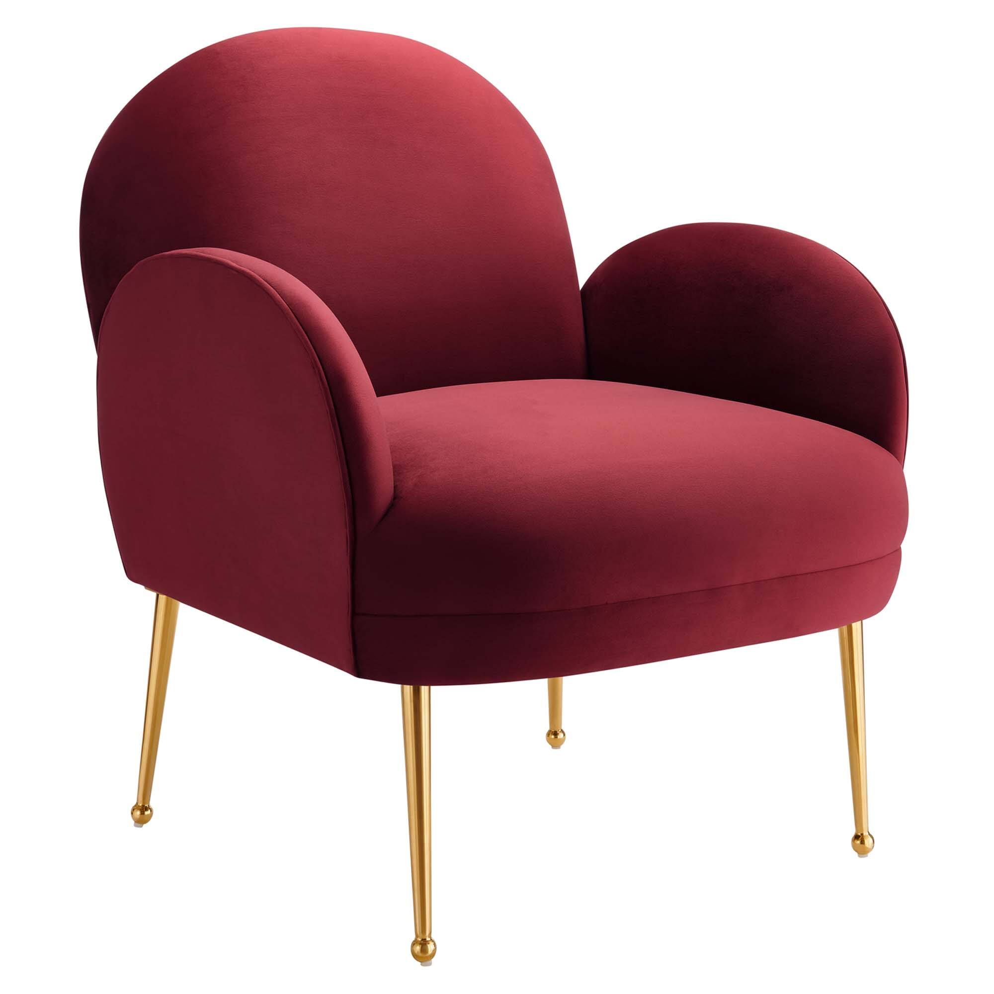 Angle. Modway - Transcend Performance Velvet Armchair by Modway - Maroon.