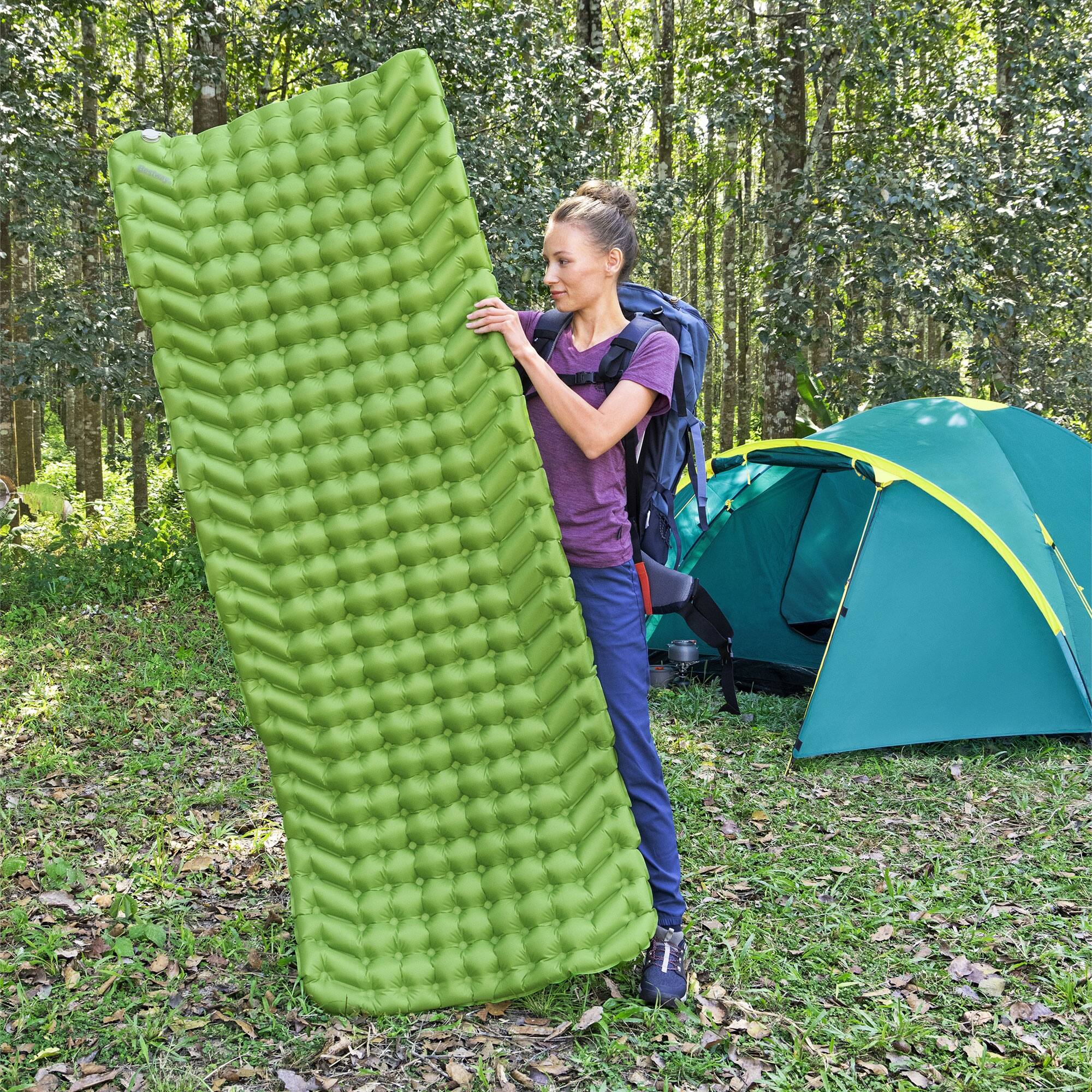 Alt View 5. Bestway - Bestway WanderLite Large Rectangular Sleeping Air Pad with Storage Bag, Green - Green.